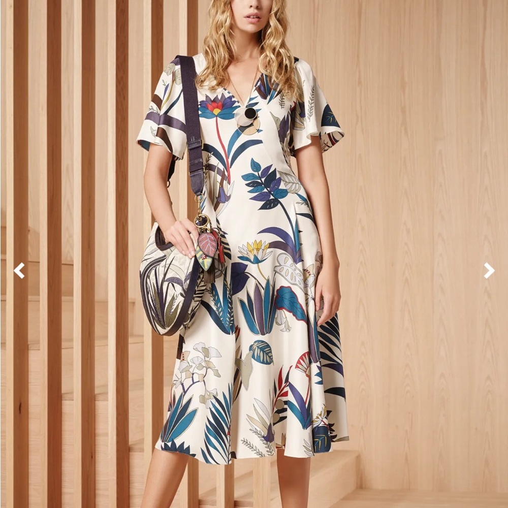 Tory Burch 100% Silk Midi Dress